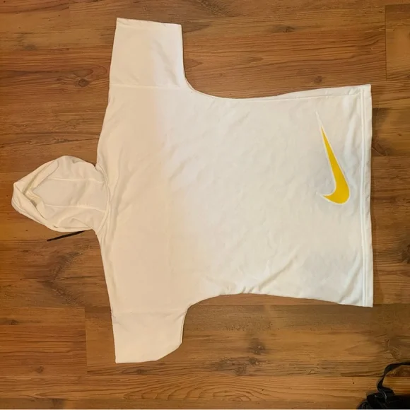 White Nike short sleeve hoodie sleeveless hoodie - Picture 4 of 5